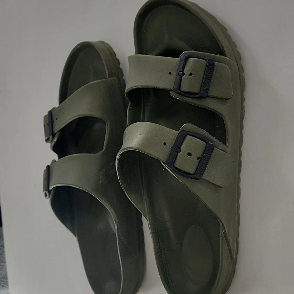 Birkenstock Olive Green Sandals Size 45 Mens 12 - Picture 2 of 9